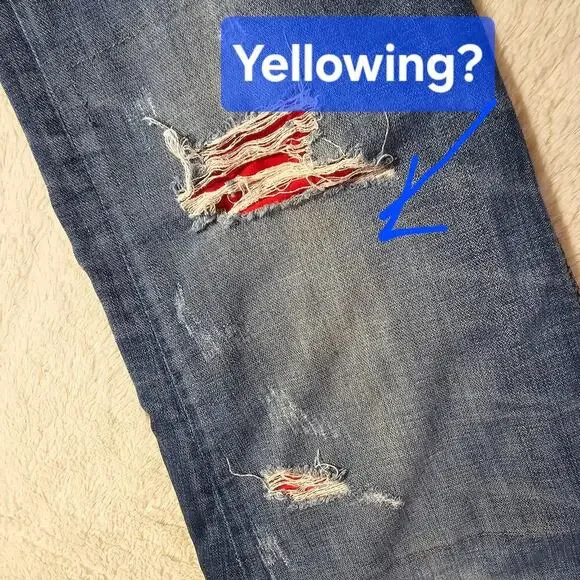 BKE Vintage Derek 32R red patch accents jeans. WellLoved. Grunge. Stylish. Rare